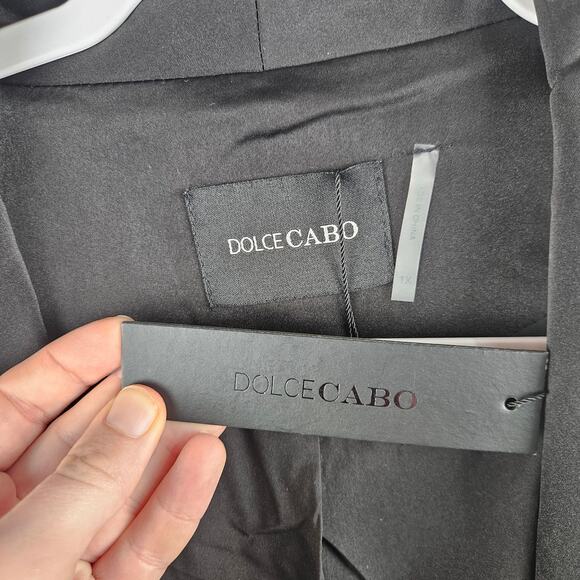 Dolce Cabo Gold Stripe Sequin Open Front Jacket Glam NYE Holiday Party Blazer - Picture 3 of 8